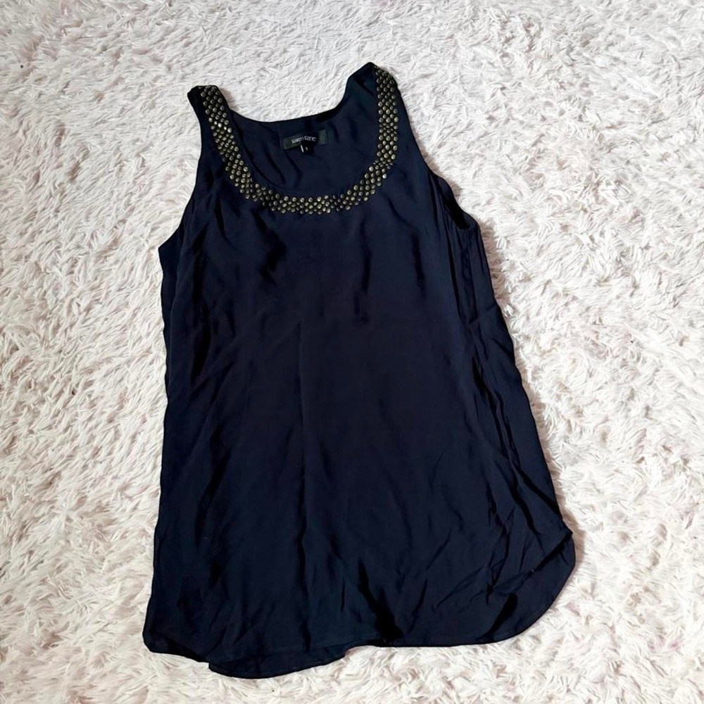 Navy Studded Edgy Dark Academia Flowy Lightweight‎ Tank Womens S RenFair Cosplay